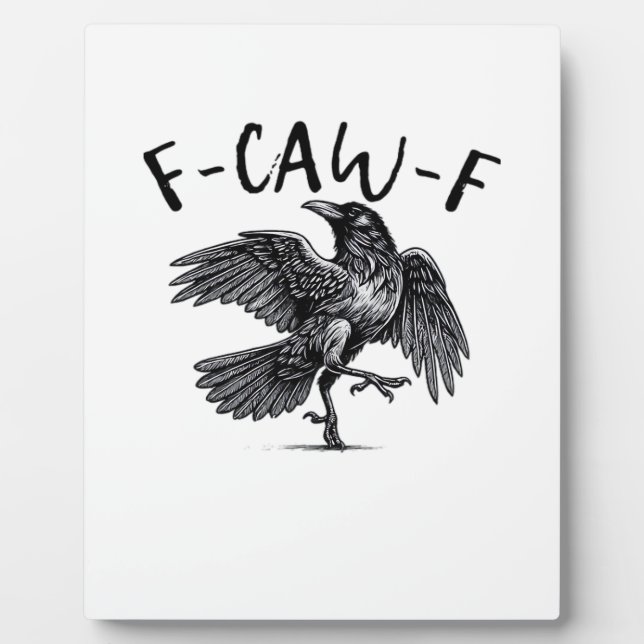 F Caw F Crow Retro Classic Style Plaque (Front)