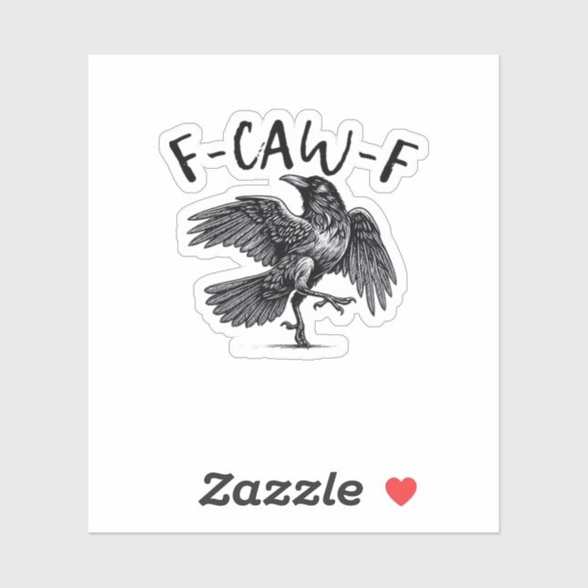 F Caw F Crow Retro Classic Style Sticker (Sheet)
