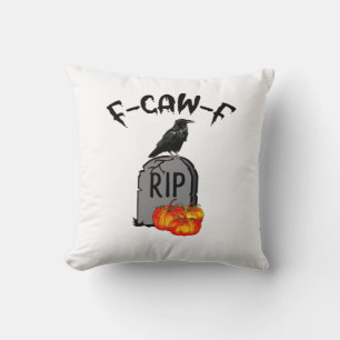 F Caw F Crow Retro Cool Throw Pillow