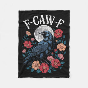 F-caw-f Crow Shirt Gothic Raven Caw Caw Tee For Ha Fleece Blanket