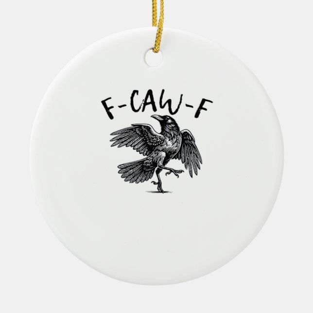 F Caw F Essential Classic Aesthetic Ceramic Ornament (Front)