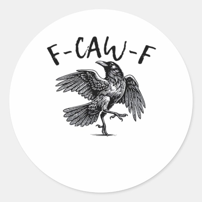 F Caw F Essential Classic Aesthetic Classic Round Sticker (Front)