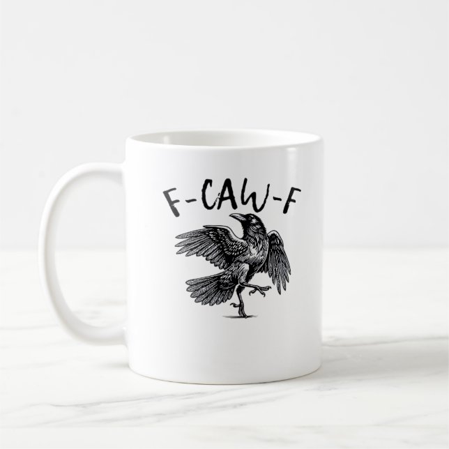 F Caw F Essential Classic Aesthetic Coffee Mug (Left)