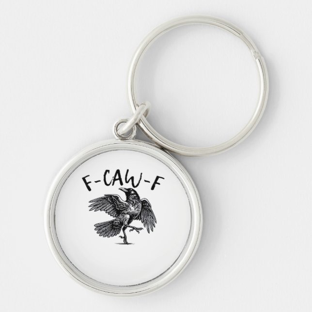 F Caw F Essential Classic Aesthetic Keychain (Front)
