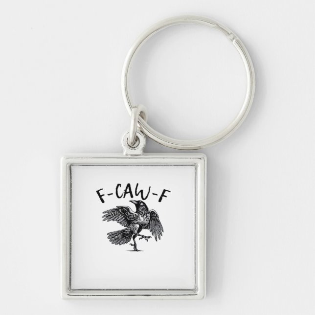 F Caw F Essential Classic Aesthetic Keychain (Front)