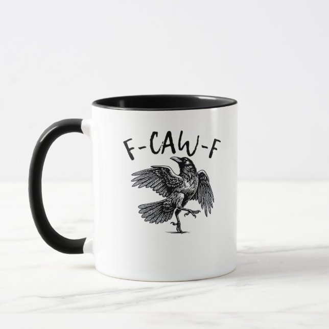 F Caw F Essential Classic Aesthetic Mug (Left)