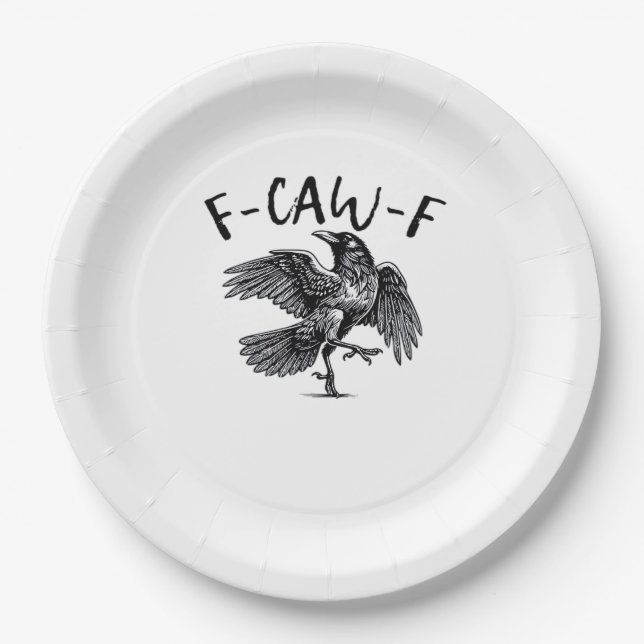 F Caw F Essential Classic Aesthetic Paper Plates (Front)
