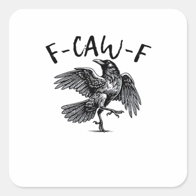 F Caw F Essential Classic Aesthetic Square Sticker (Front)