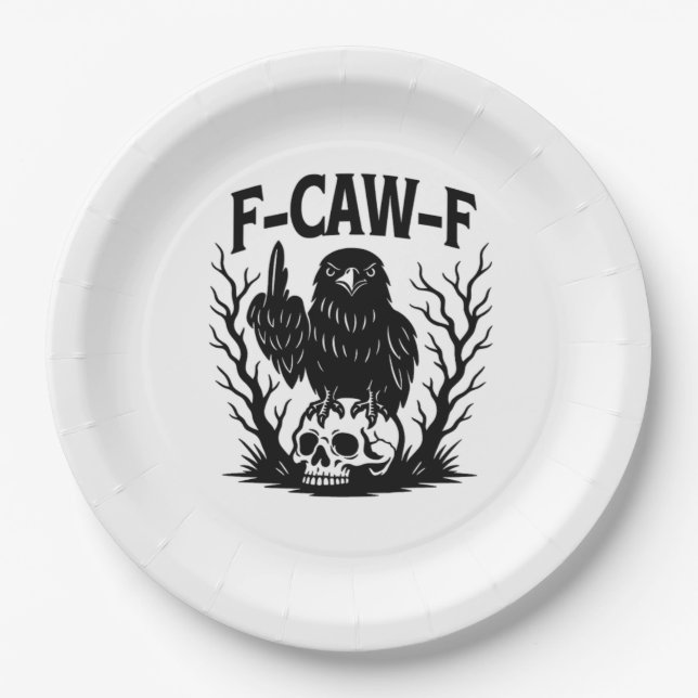 F-Caw-F Essential Cool Unique Paper Plates (Front)