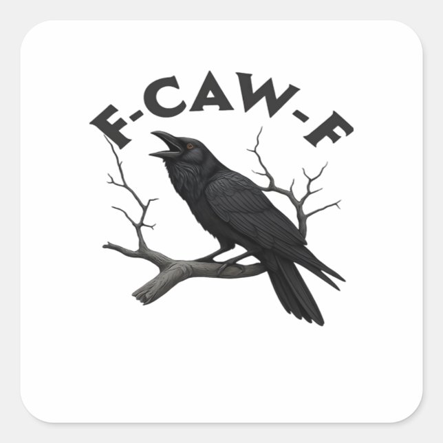 F Caw F Essential Creative Aesthetic Square Sticker (Front)