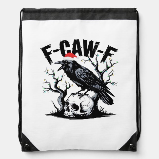 F-Caw-F Essential Funny Quote Drawstring Bag (Front)