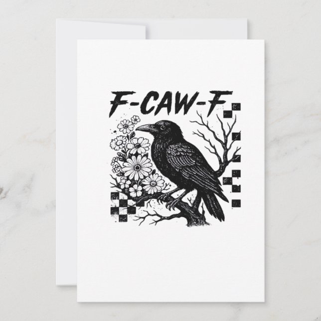 F Caw F Essential Funny Trendy Style Holiday Card (Front)