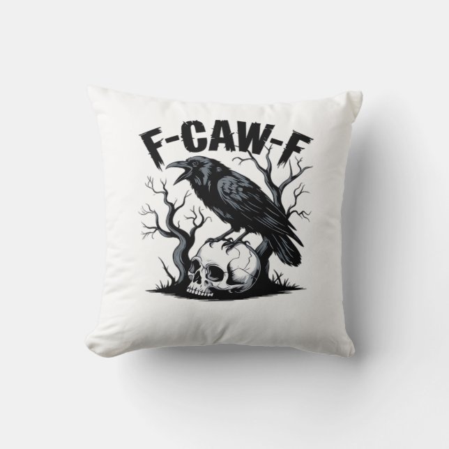 F Caw F Essential Minimal Clean Design Throw Pillow (Front)