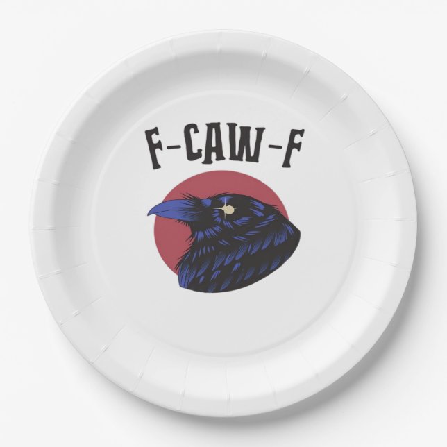 F-Caw-F Essential Retro Graphic Paper Plates (Front)