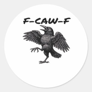 F Caw F Essential Vintage Graphic Look Classic Round Sticker