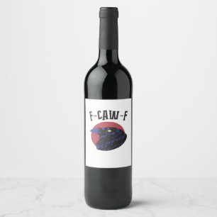 F Caw F Essential Vintage Graphic Look Wine Label