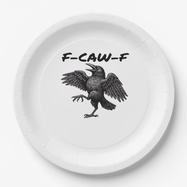 F-Caw-F Essential Vintage Graphic Paper Plates (Front)