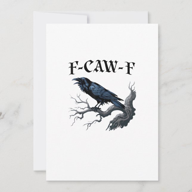 F-Caw-F Funny Bird Crow Holiday Card (Front)