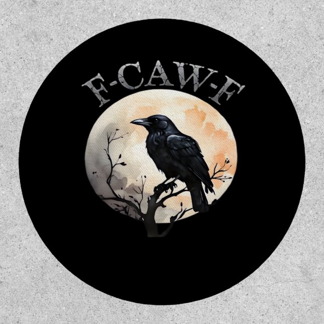 F-Caw-F Funny Bird Moon Minimal Clean Patch (Front)