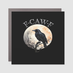F Caw F Funny Bird Moon Minimal Clean Style Car Magnet
