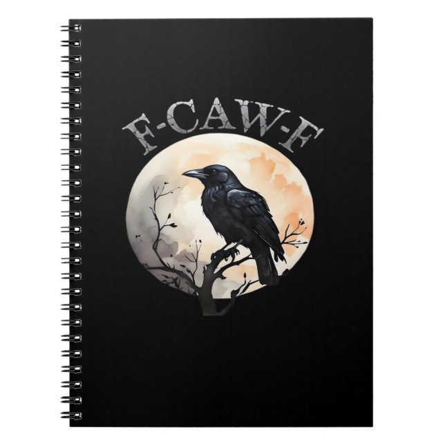 F Caw F Funny Bird Moon Minimal Clean Style Notebook (Front)