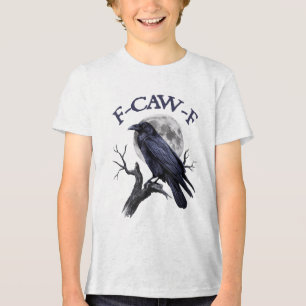 F-caw-f Funny Black Bird Black Crow Tri-Blend Shirt
