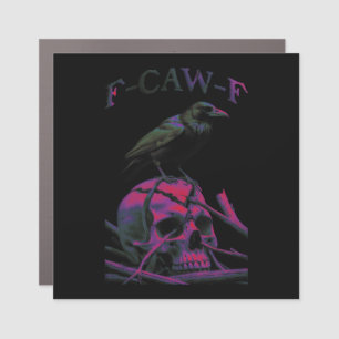 F-Caw-F Funny Black Crow Bird Car Magnet