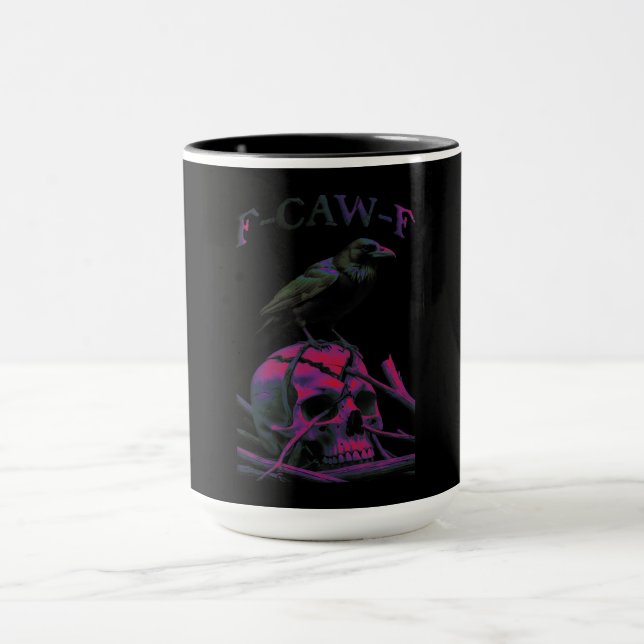 F-Caw-F Funny Black Crow Bird Mug (Center)