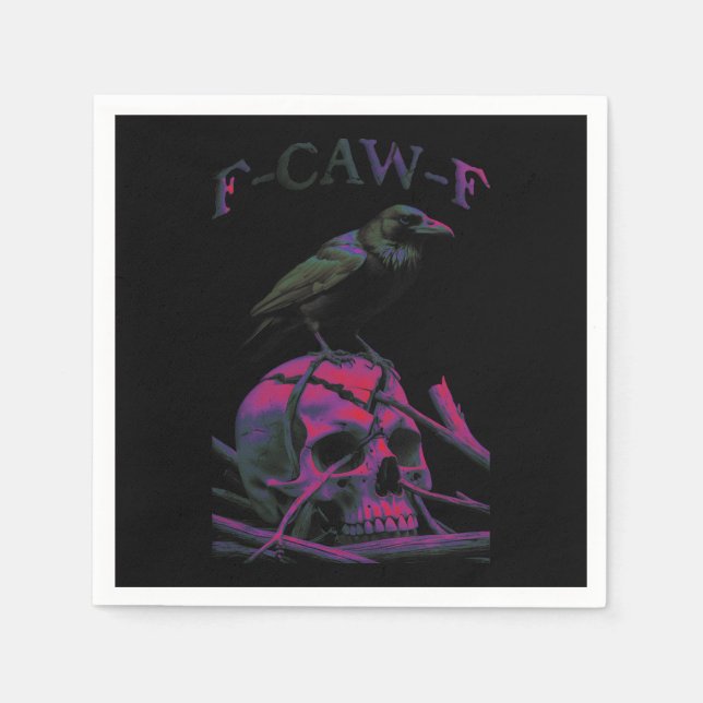 F-Caw-F Funny Black Crow Bird Napkins (Front)
