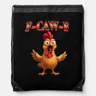 F-Caw-F Funny Chicken Classic Aesthetic Design Drawstring Bag