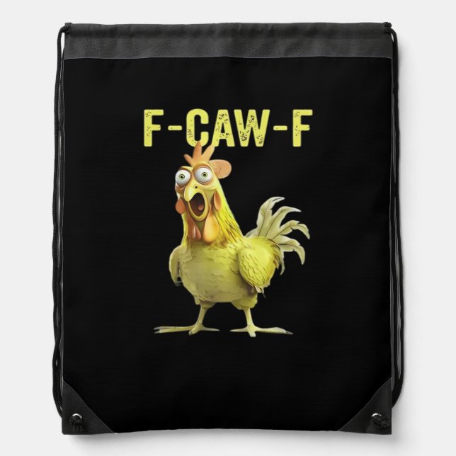 F Caw F Funny Chicken Classic Creative Casual Drawstring Bag (Front)