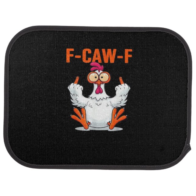 F-Caw-F Funny Chicken Classic Minimal Clean Car Floor Mat (Rear)