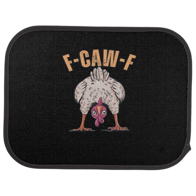 F-Caw-F Funny Chicken Classic Retro Cool Car Floor Mat (Rear)