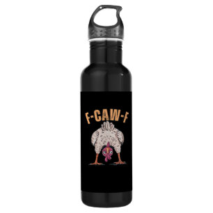 F Caw F Funny Chicken Classic Retro Cool Style Stainless Steel Water Bottle