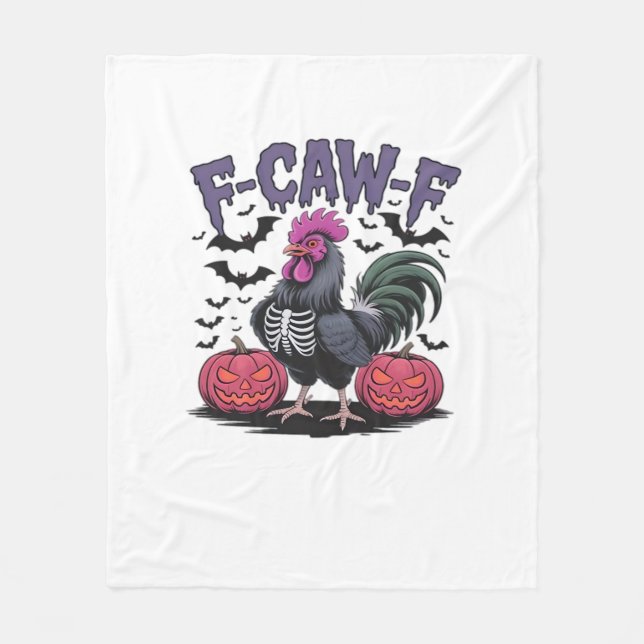 F-Caw-F Funny Chicken Classic Retro Graphic Fleece Blanket (Front)
