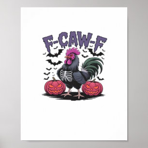 F-Caw-F Funny Chicken Classic Retro Graphic Poster
