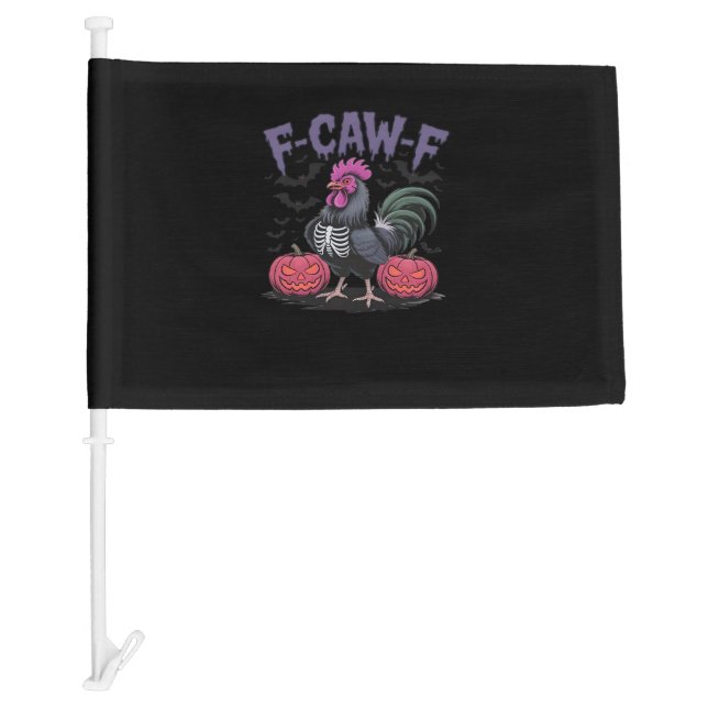 F Caw F Funny Chicken Classic Simple Clean Style Car Flag (Front)