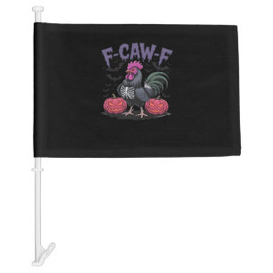 F-Caw-F Funny Chicken Classic Simple Style Car Flag