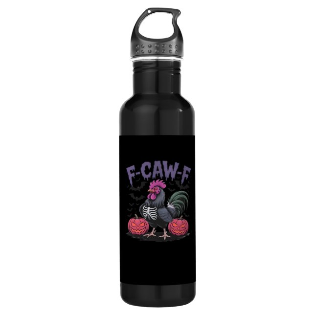 F-Caw-F Funny Chicken Classic Simple Style Stainless Steel Water Bottle (Front)