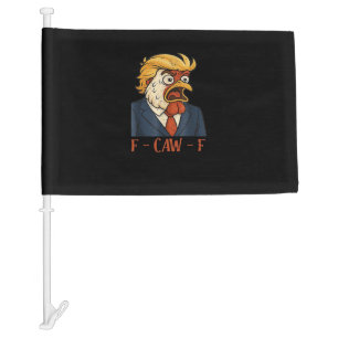 F Caw F Funny Chicken Classic Vintage Cool Style Car Flag