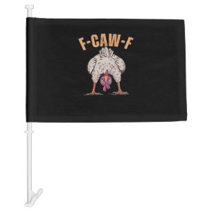 F-Caw-F Funny Chicken Classic Vintage Graphic Car Flag