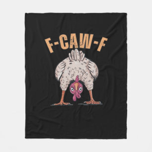 F-Caw-F Funny Chicken Classic Vintage Graphic Fleece Blanket