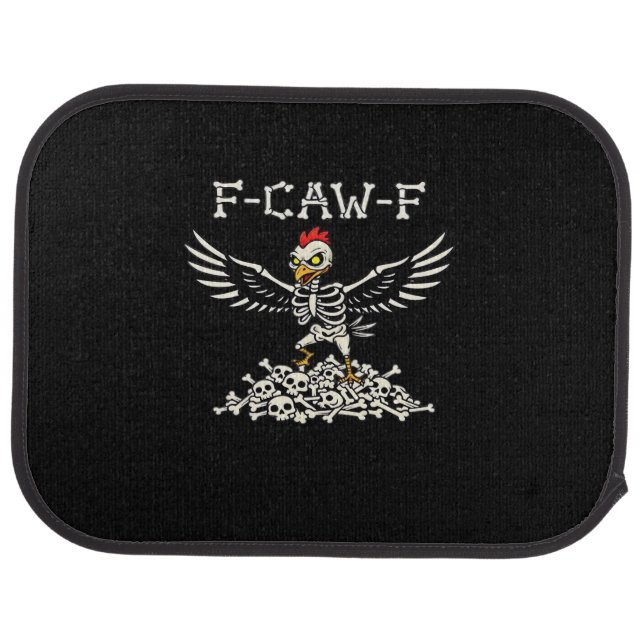 F Caw F Funny Chicken Halloween Cool Unique Style Car Floor Mat (Rear)