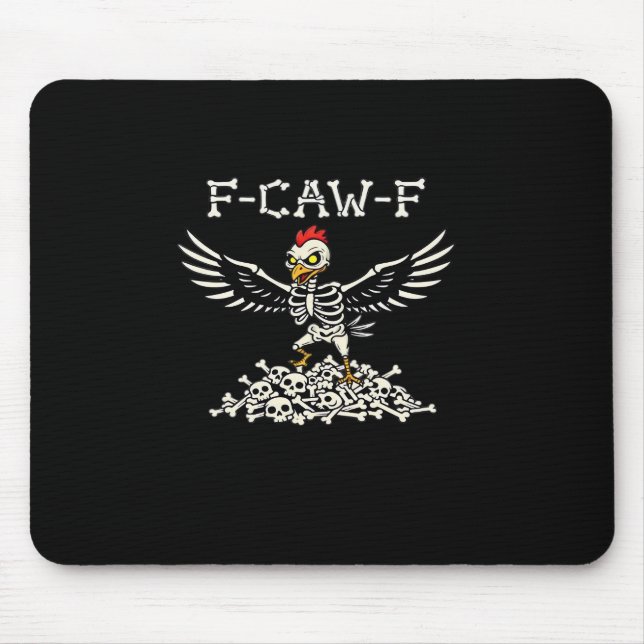 F Caw F Funny Chicken Halloween Cool Unique Style Mouse Pad (Front)