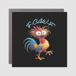 F Caw F Funny Chicken Humor Retro Style Car Magnet