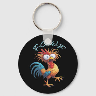 F-Caw-F Funny Chicken Humor Retro Style Keychain