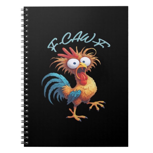 F Caw F Funny Chicken Humor Retro Style Notebook (Front)