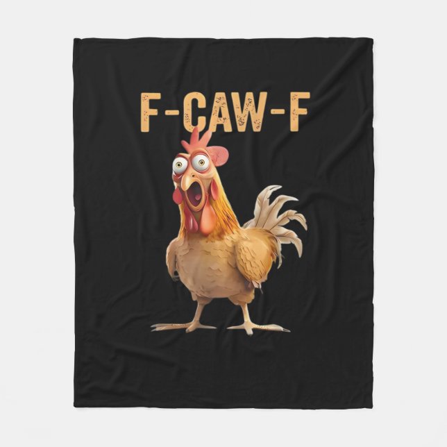 F Caw F Funny Chicken Humor Rooster Meme Classic Fleece Blanket (Front)