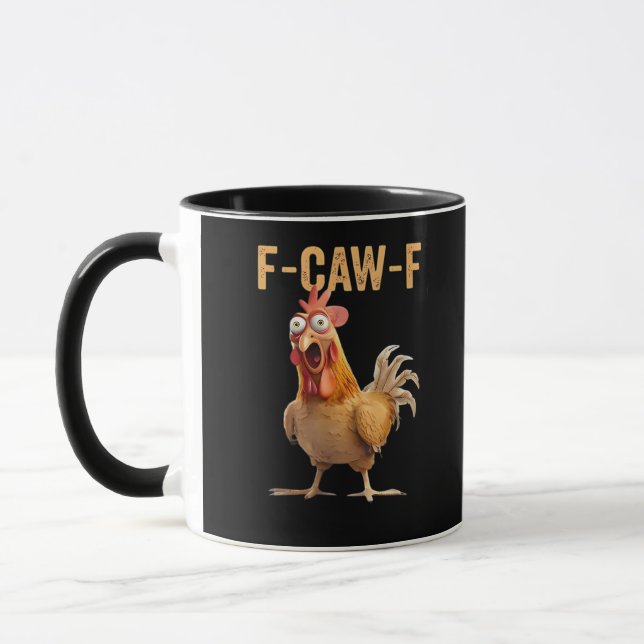 F Caw F Funny Chicken Humor Rooster Meme Classic Mug (Left)