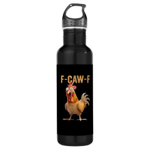 F Caw F Funny Chicken Humor Rooster Meme Classic Stainless Steel Water Bottle